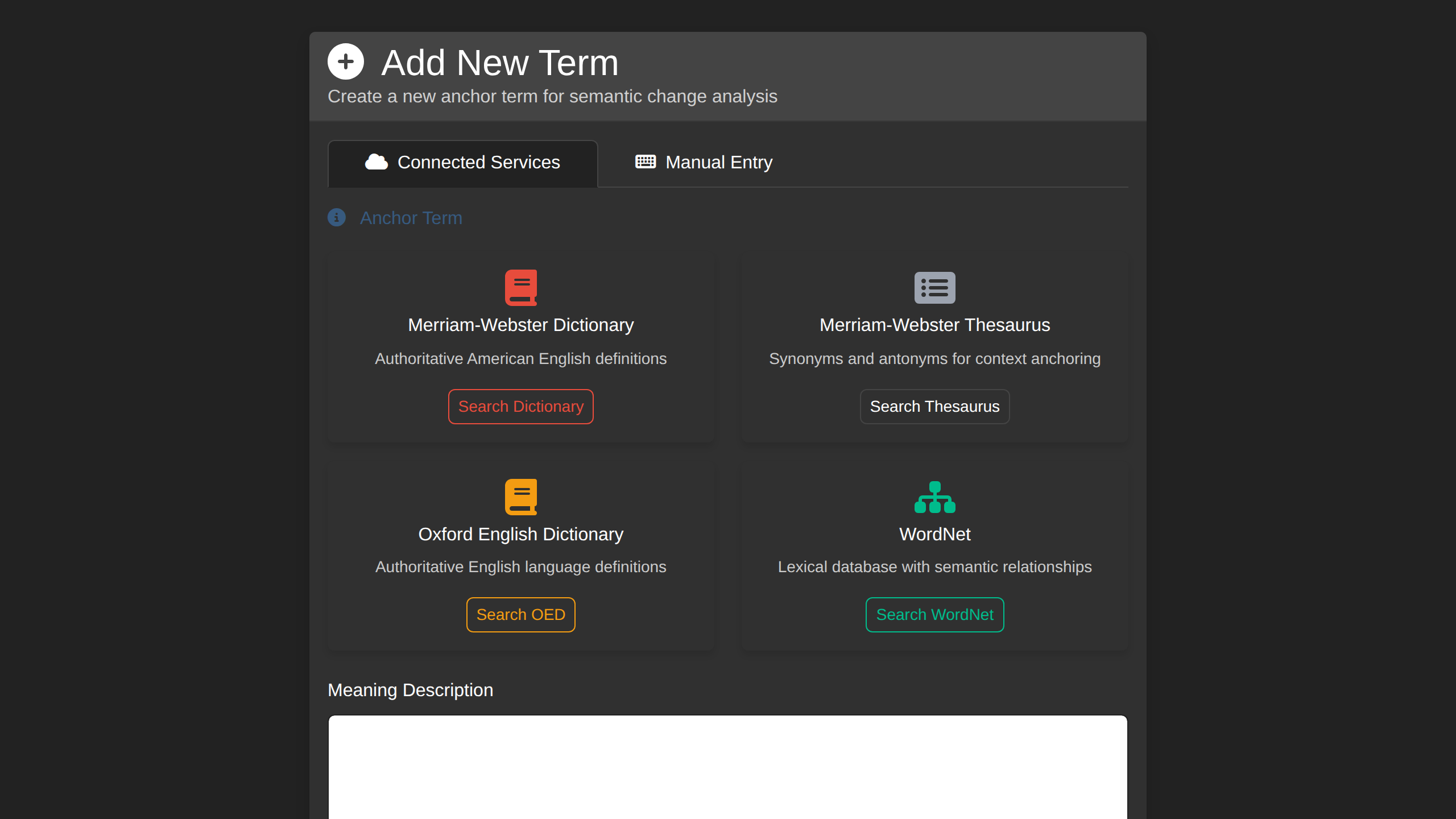 Add Term - Connected Services