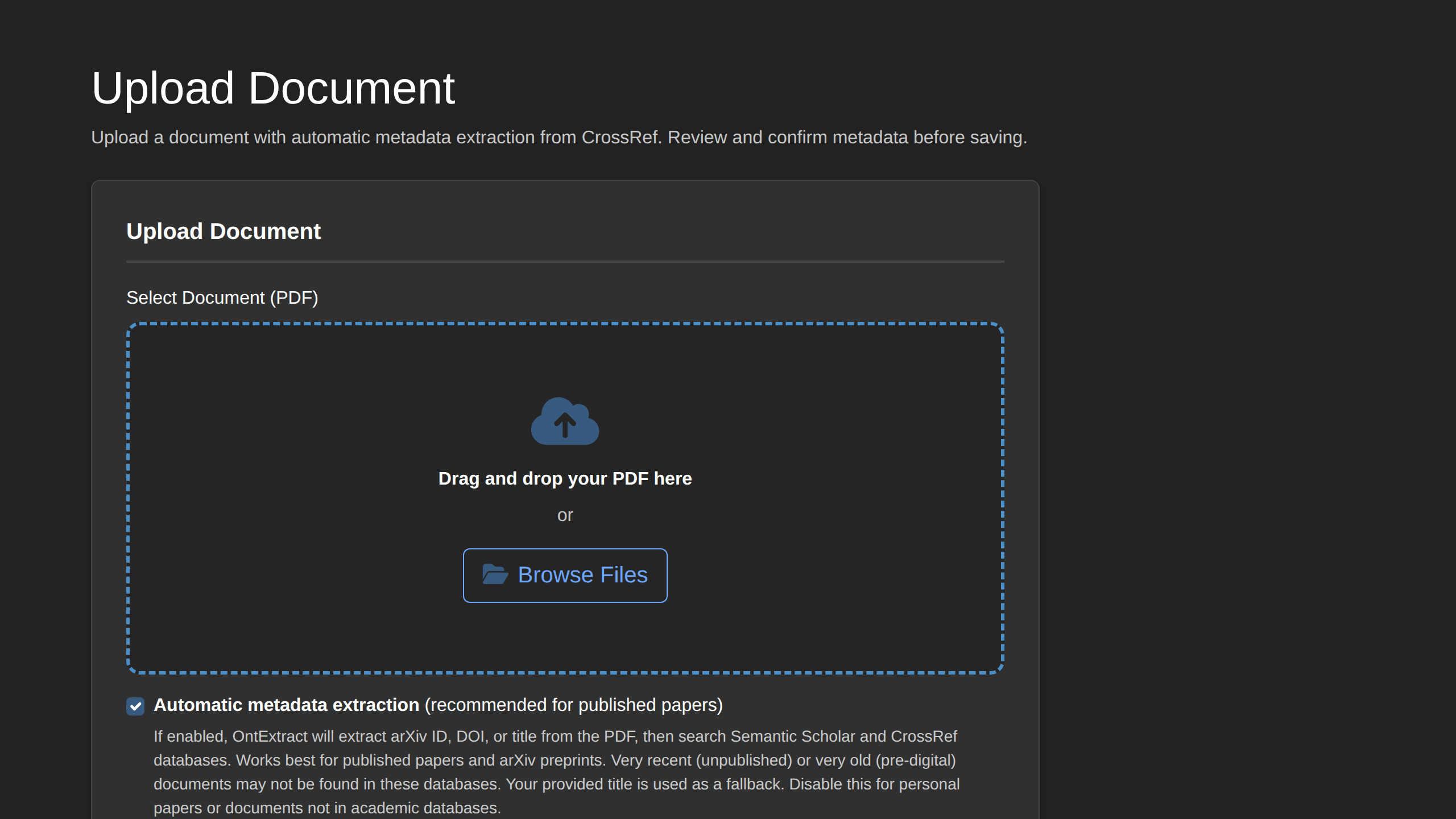 Upload Document Interface